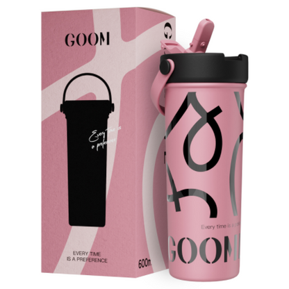 GOOM [GRAFFITI] 20oz Tumbler with Flip Straw and Top Handle - Blush Blossom