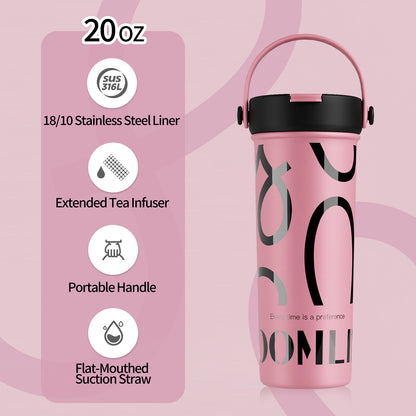 GOOM [GRAFFITI] 20oz Tumbler with Flip Straw and Top Handle - Blush Blossom