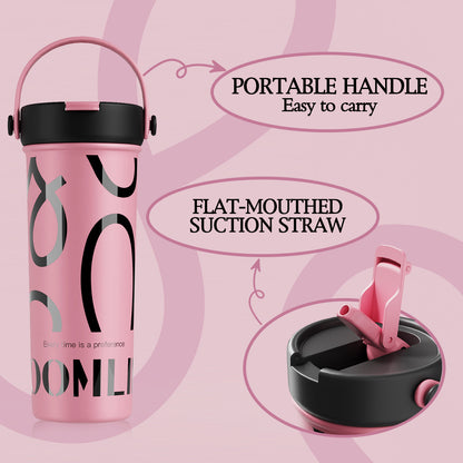 GOOM [GRAFFITI] 20oz Tumbler with Flip Straw and Top Handle - Blush Blossom