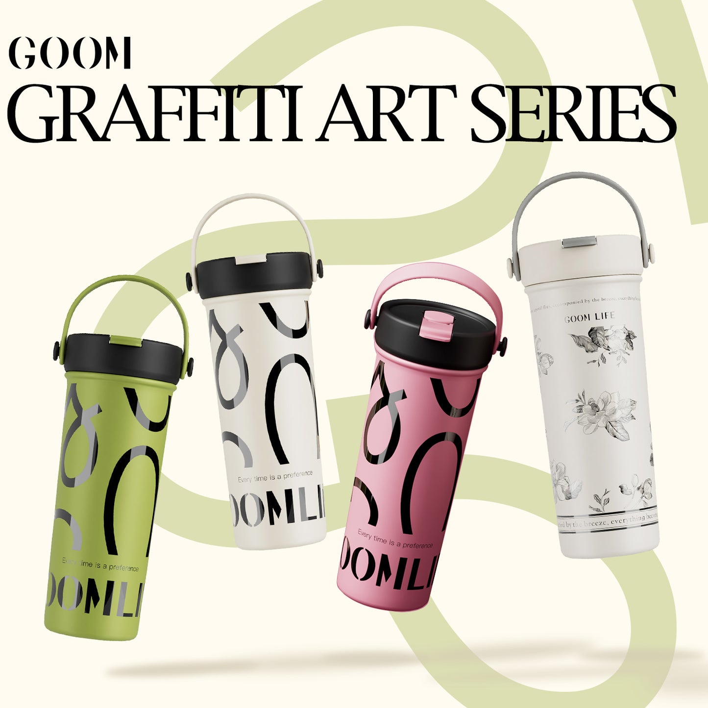 GOOM [GRAFFITI] 20oz Tumbler with Flip Straw and Top Handle - ForestHaven