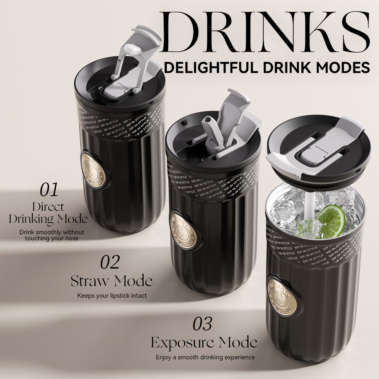 GOOM [EMBLEM] 17oz Tumbler with Lid and Straw - Camellia Noir